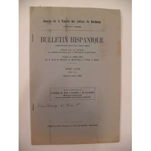  A propos de deux comedias de Cervantes. Bulletin 