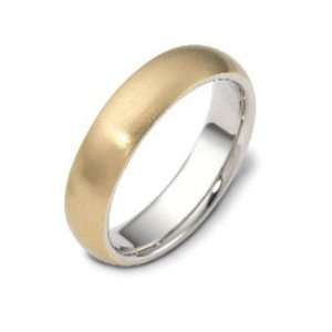  Horatius 6.00 mm 18K Two Tone Gold Wedding Band Jewelry