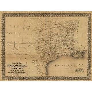 1871 Campaign map of Texas, Louisiana and Arkansas