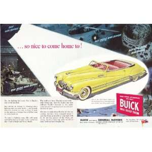  1945 Ad 1942 Yellow Buick Convertible Buy War Bonds WWII 