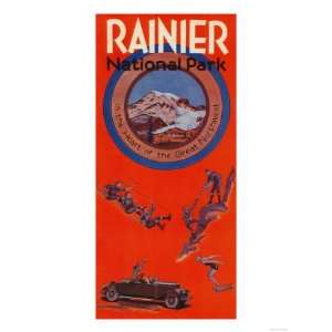  Mount Rainier Advertising Poster   Mount Rainier, WA Giclee Poster 