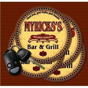  MYRICKSS Family Name Bar & Grill Coasters Kitchen 