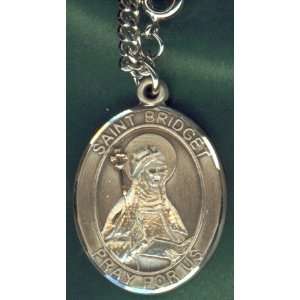 St. Bridget of Sweden Large Sterling Silver Medal
