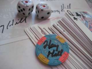 HENRY HILL AUTOGRAPHED CASINO ITEMS CARDS DICE CHIP SAMS TOWN LAS 