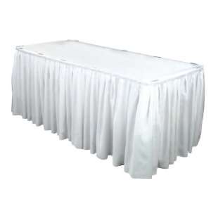  White 17 ft Table skirt, 100% polyester, pleated, Made in 