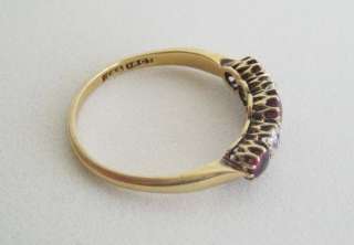 Antique European 18k Gold Diamond Ruby Ring  