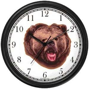   Brown Bear Animal Wall Clock by WatchBuddy Timepieces (White Frame