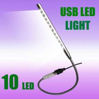10 LED Soft Tube USB Light lights Lamp Laptop Notebook  