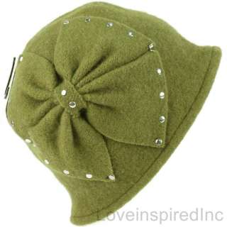 Wool Winter Hat Large Ribbon Foldable Crushable Cloche Bucket Floppy 