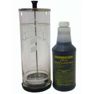 Marvy Sanitizing Disinfectant Clear Glass Jar W/ Barbicide Plus Salon 