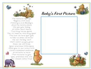 Classic Winnie the Pooh BABY Ultrasound Poem Print~Keepsake  