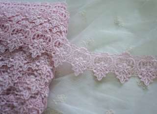 4cm) pink Victorian venise lace trim  BTY  