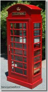 RED english TELEPHONE Booth WINE BAR lk old cast iron liquor cabinet 
