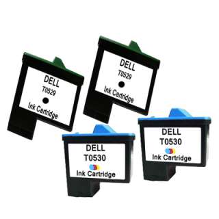 4pk Dell T0529 T0530 Black&Color Ink Cartridge A920 720  