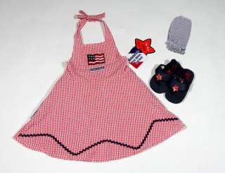 NWT AMERICAN BABY PATRIOTIC 4TH OF JULY 3PC OUTFIT 24M  