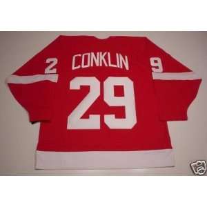Ty Conklin Detroit Red Wings Home Jersey Letters Sewn