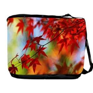  RikkiKnight Red Leaves on Branch Messenger Bag   Book Bag 