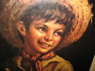 Country Boy Oil Painting Print by Tovine Circa 1950s  
