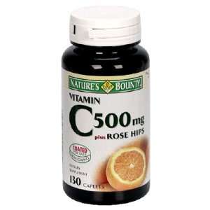  Natures Bounty Vitamin C, 500mg, RH Natural, 130 Caplets 