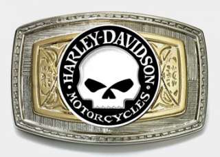 Harley Davidson Willie G. Skull Antique Nickel Medallion Trophy Belt 
