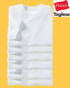 100 Blank Hanes TAGLESS T Shirt 5250 Plain White S XL Lot Wholesale 