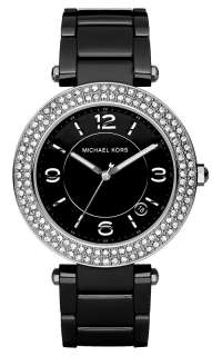 Michael Kors Black Ceramic Strap Crystal Dial Womens Watch MK5309 