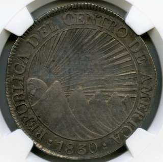 CENTRAL AMERICAN REPUBLIC 1830 NG M 8 Reales NGC AU55 #5406  