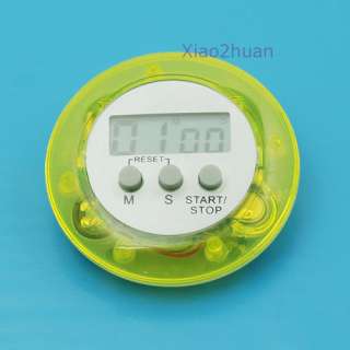 Yellow Digital Kitchen Count Down Up LCD Timer Alarm  