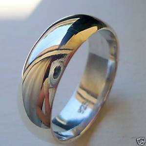 8mm 925 SILVER MENS WEDDING BAND personalized/ sz 5 15  