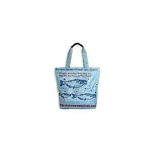   Tote, Light Blue, Lined (Recycled Rice/Feed Bags) 