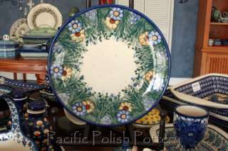 Polish Pottery WR unikat Signature 10 Dinner Plate WILDFLOWERS  