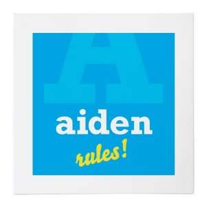  Aiden Rules 20x20 Gallery Wrapped Canvas Baby