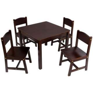 KidKraft Farmhouse Espresso Wood Table & Four Chair Set  