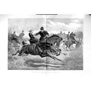  1885 ROTTEN ROW LADY RUNAWAY HORSE POLICEMAN RESCUE