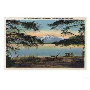   , WY   Yellowstone Lake and Colter Peak View Giclee Poster Print