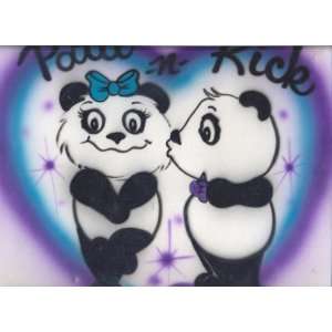   Personalized Custom Airbrushed T shirt with Two Bears 