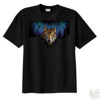 Wolf At Night Wildlife Adult Tee Shirt T shirt  