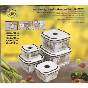 Airtight and Waterproof Food Storage Containers Set of 5 