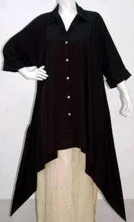 A793 BLACK/BLOUSE ASYM ARTSY MADE 2 ORDER 4X 5X 6X  