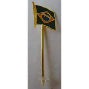 Brazil National Flag Button Pin Badge