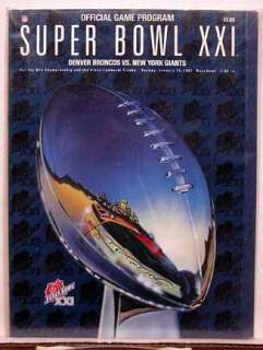 1987 Superbowl XXI Football Program  Giants vs Broncos  