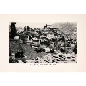  1912 Halftone Print Village Andorra Pyrenees Mountains 