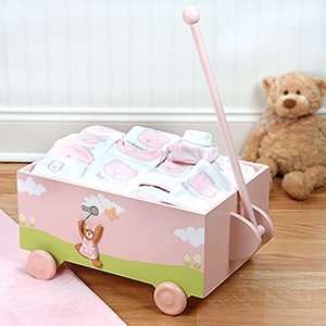  Welcome to the World Pink Baby Wagon   Ten Piece Gift 