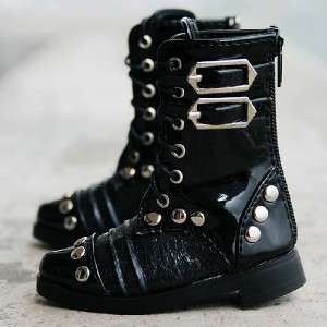 13# Black 1/4 MSD BJD Dollfie Leather Boots/Shoes ~7cm  