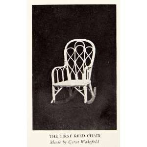  1926 Print Reed Rocking Chair Furniture Cyrus Wakefield 