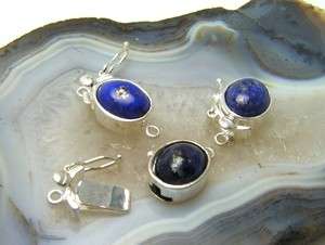 LAPIS & Sterling Silver 8x10mm Box Clasp  