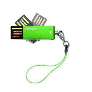  PNY Flash Drive, 2.0 Micro Swivel Attache Green 