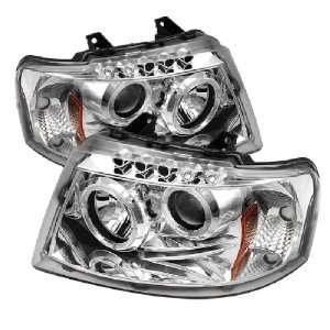 Ford Expedition 03 06 Halo LED Projector Headlights Chrome w/ FREE 