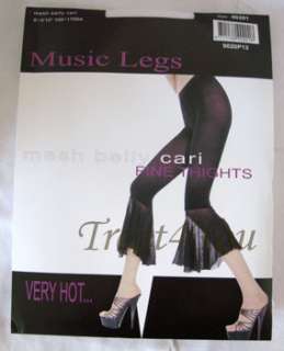 Brand New White Footless Tights Leggings with Flared Mesh Bottom