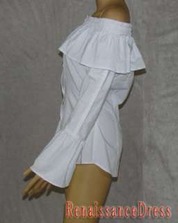 Women Long Sleeve Corset Blouse Renaissance Chemise Top  